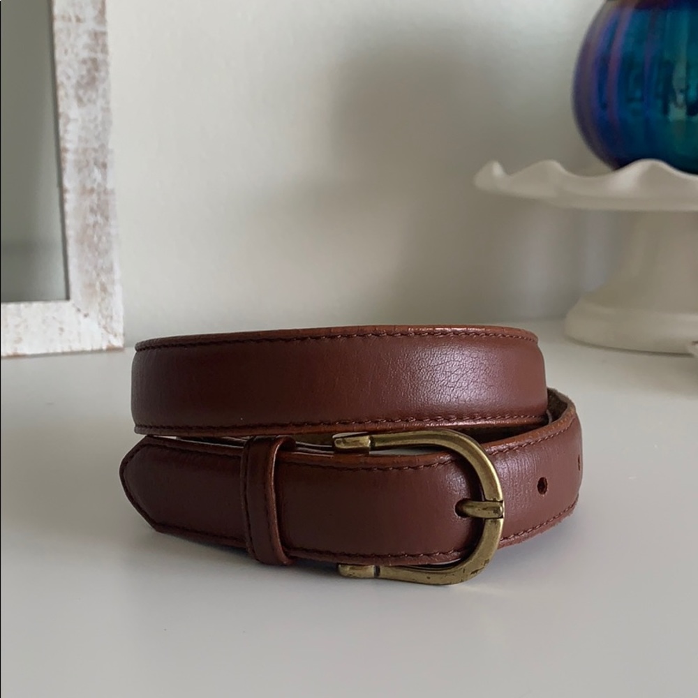 L.L.Bean Women’s Pebbled Leather Belt, Hazelnut